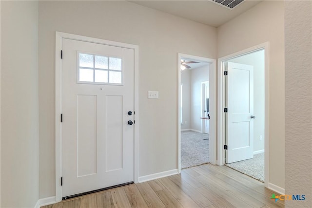 707 Winscott Ave, Temple, TX 76502 - entryway featuring light wood finished floors, baseboards, and a ceiling fan
