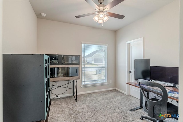 707 Winscott Ave, Temple, TX 76502 - carpeted office space with baseboards and ceiling fan