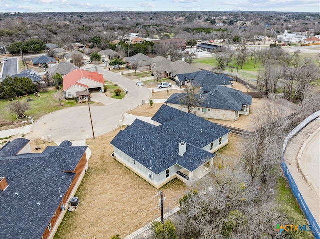 drone / aerial view with a residential view