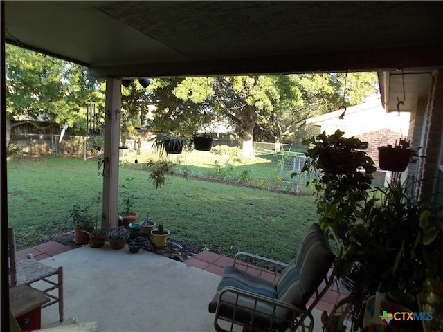 view of patio featuring a fenced backyard