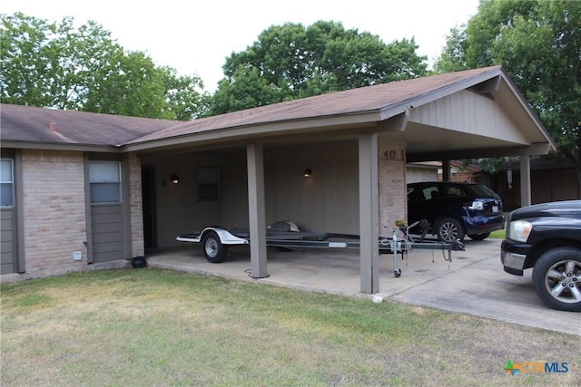 exterior space featuring an attached carport