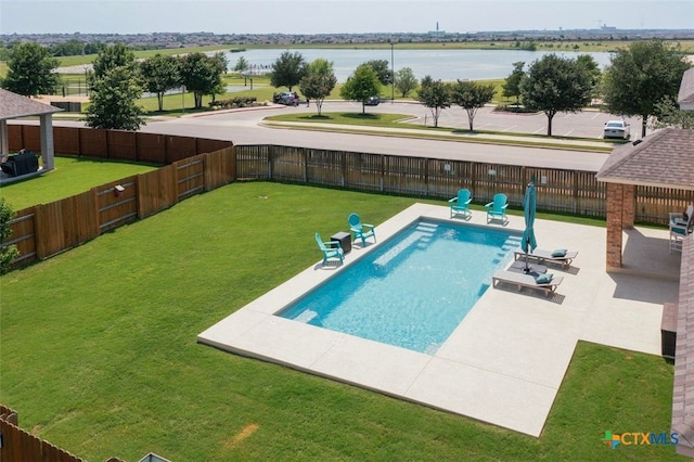 3301 Amerigo Pl, Round Rock, TX 78665 - view of swimming pool with a patio and a water view