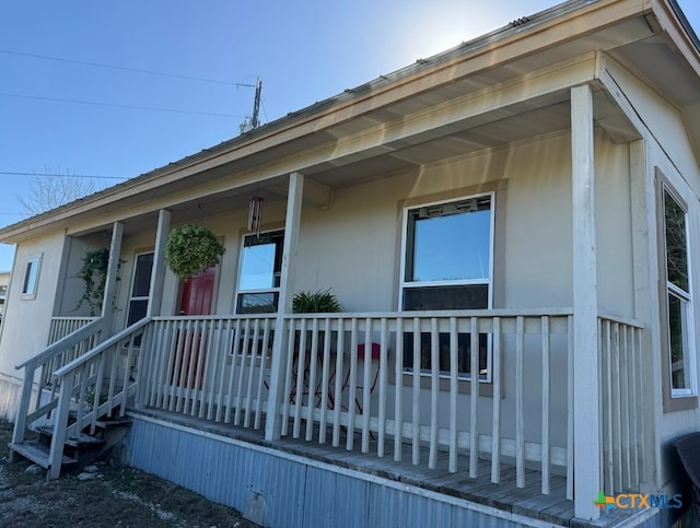 exterior space featuring a porch