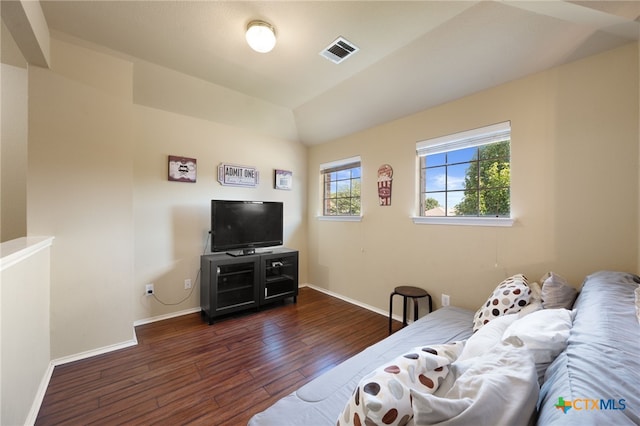 3416 Winding Shore Ln, Pflugerville, TX 78660 - living area with dark wood-style floors and lofted ceiling