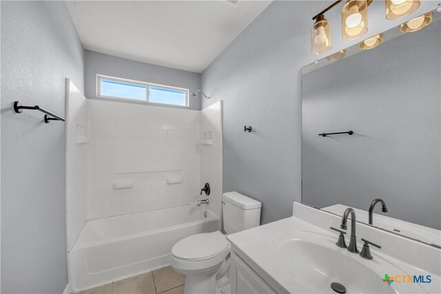 508 Taurus Dr, Killeen, TX 76542 - bathroom featuring toilet, vanity, bathing tub / shower combination, and tile patterned floors
