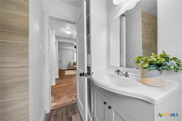 1304 E French Ave, Temple, TX 76501 - bathroom featuring wood finished floors and vanity