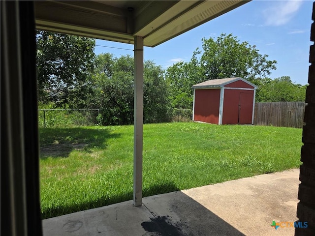 2803 Lindsey Dr, Copperas Cove, TX 76522 - fenced backyard with a storage shed and a patio area