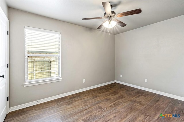 1617 Shadow Canyon Dr, Temple, TX 76502 - spare room with wood finished floors and a ceiling fan