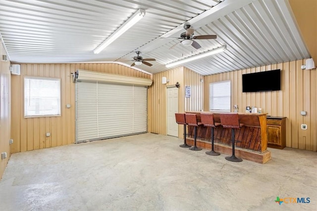 garage featuring metal wall