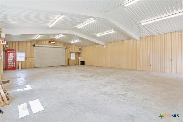 garage featuring metal wall