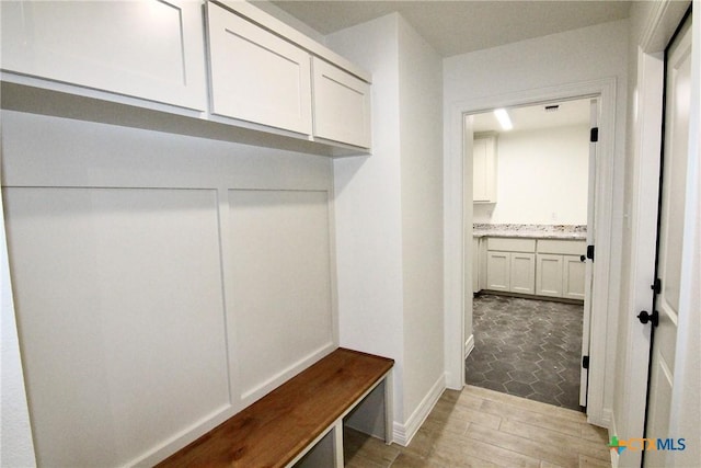 mudroom featuring light hardwood / wood-style floors