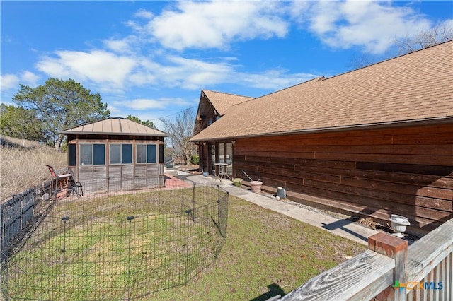 view of yard with fence