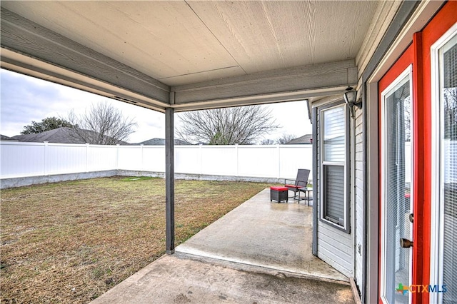 view of patio with a fenced backyard