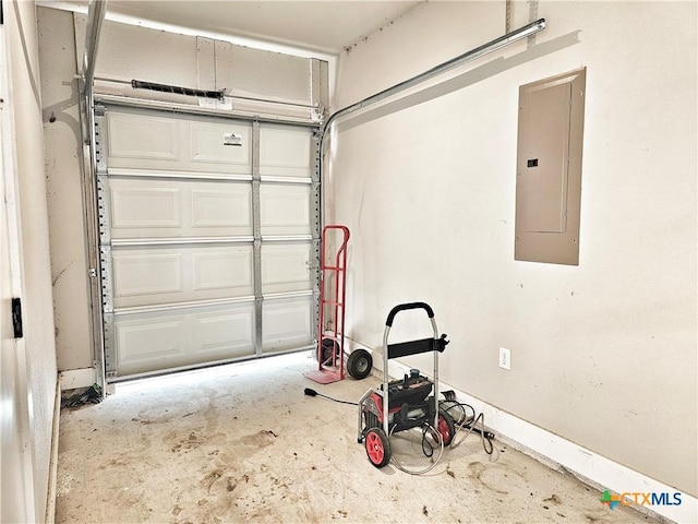 garage with electric panel