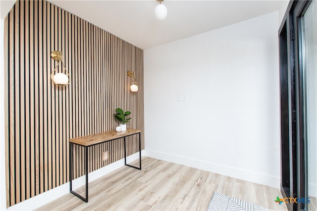 interior space with light hardwood / wood-style flooring