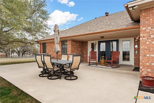 view of patio with french doors