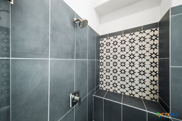 interior details with tiled shower