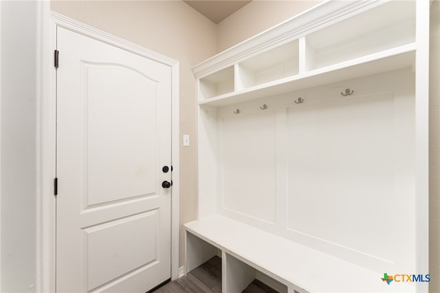 mudroom featuring hardwood / wood-style floors