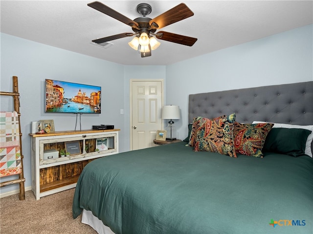2416 Kolton St, New Braunfels, TX 78130 - carpeted bedroom featuring a ceiling fan and baseboards