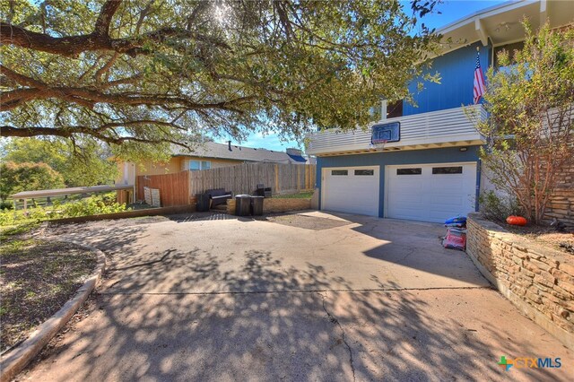 view of garage