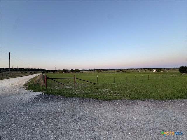 view of street with a rural view