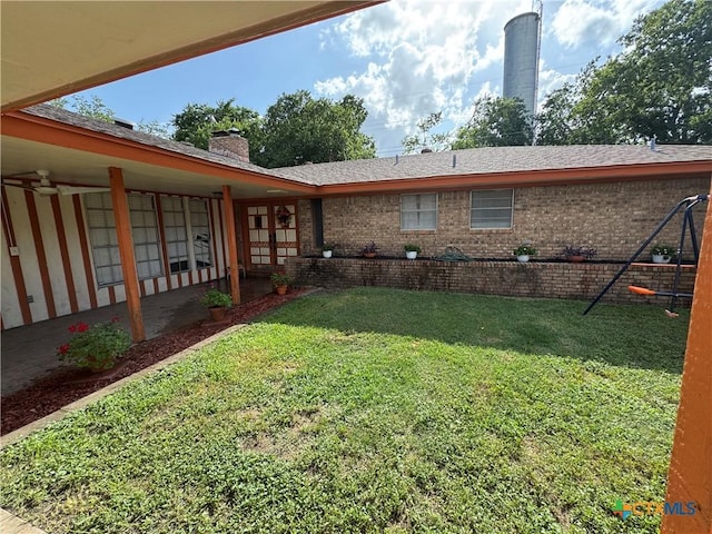614 Cedar Dr, Copperas Cove, TX 76522 - view of green lawn with french doors