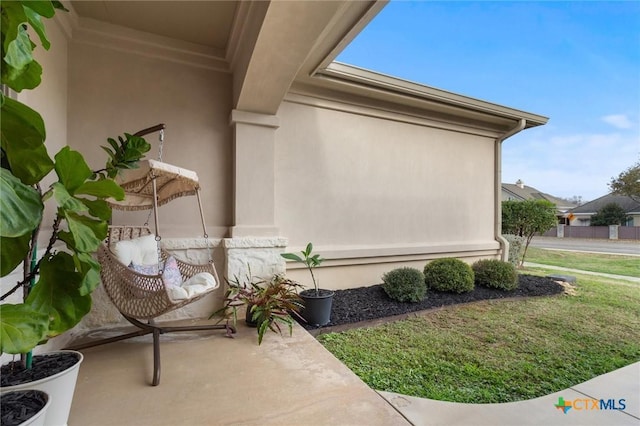 view of home's exterior with a yard