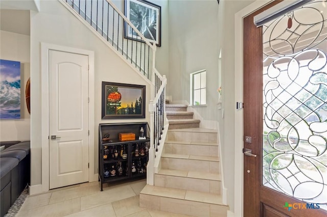 view of tiled entrance foyer