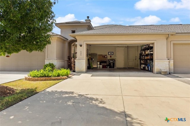 exterior space featuring a garage