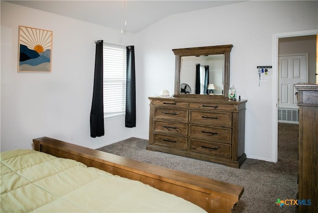 8915 Stonehollow Dr, Temple, TX 76502 - carpeted bedroom with vaulted ceiling and baseboards