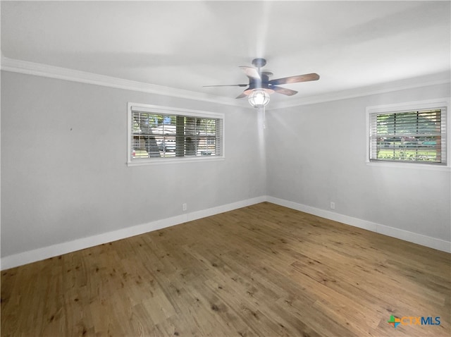 unfurnished room with a wealth of natural light and crown molding