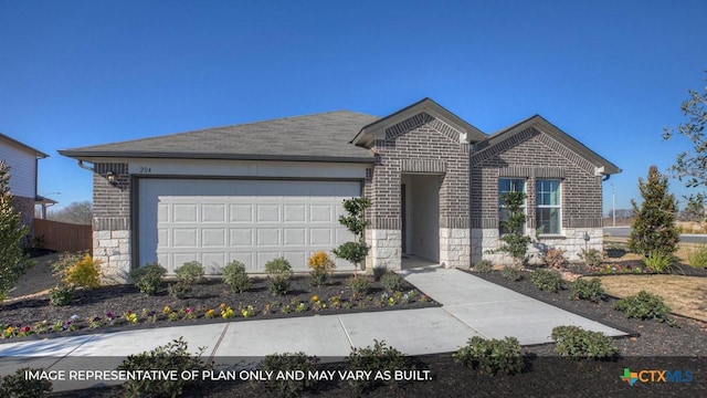 view of front of house with a garage