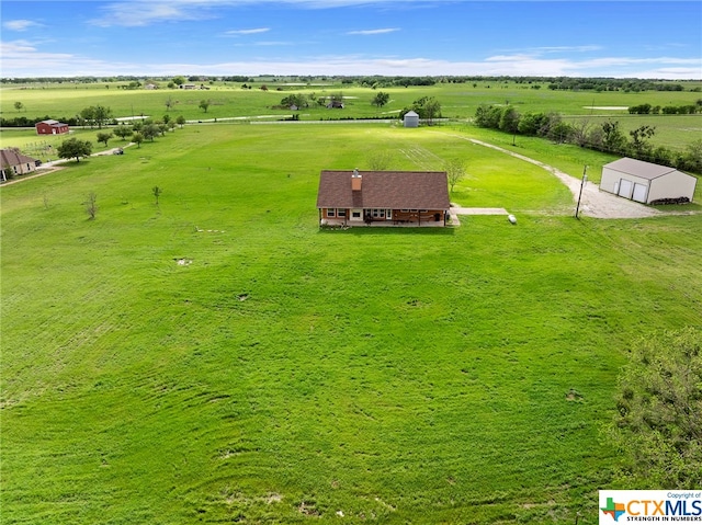 drone / aerial view featuring a rural view