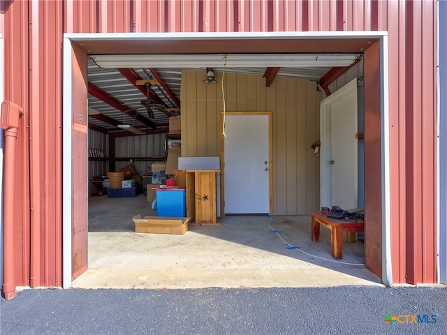 view of garage