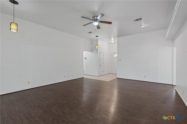 4401 Maggie Dr, Killeen, TX 76549 - empty room with ceiling fan, wood finished floors, and baseboards