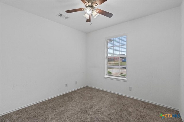 4401 Maggie Dr, Killeen, TX 76549 - empty room featuring carpet floors, a ceiling fan, and baseboards