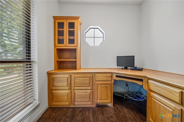 3614 Quail Hollow Rd, Harker Heights, TX 76548 - office area featuring plenty of natural light and dark wood-style flooring