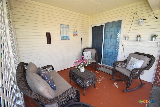 view of patio featuring an outdoor living space