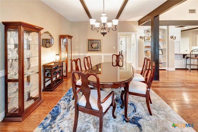 6 Cotswold Ln, Victoria, TX 77904 - dining area featuring a chandelier and light wood-type flooring