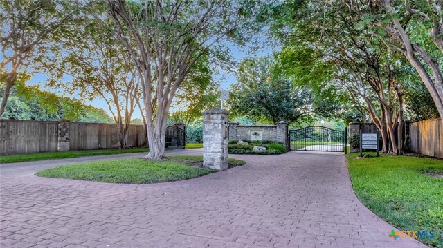 6 Cotswold Ln, Victoria, TX 77904 - view of community featuring curved driveway and a gate