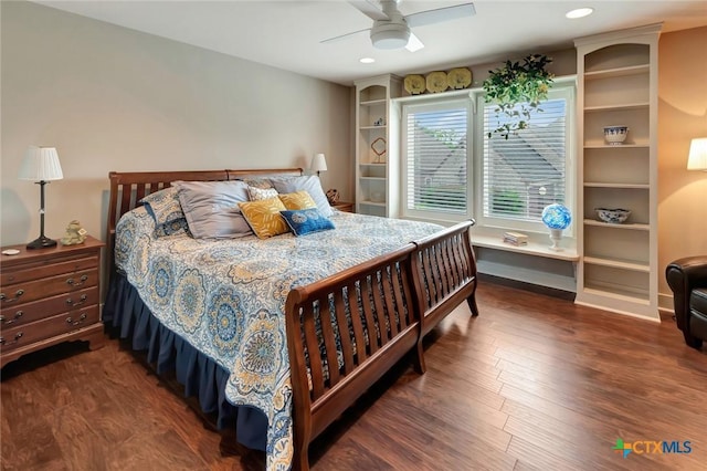 6 Cotswold Ln, Victoria, TX 77904 - bedroom with wood finished floors, a ceiling fan, and recessed lighting