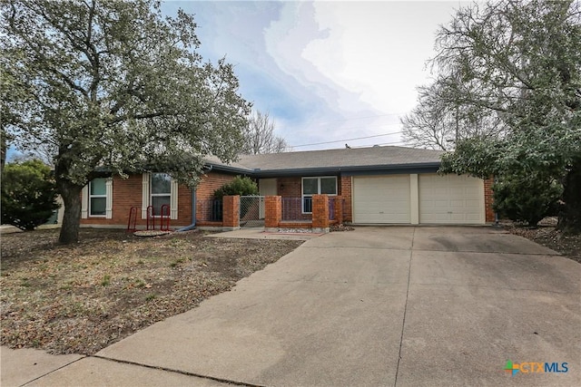 single story home with a garage