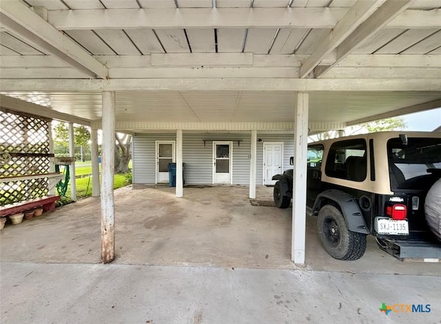 view of patio with a carport