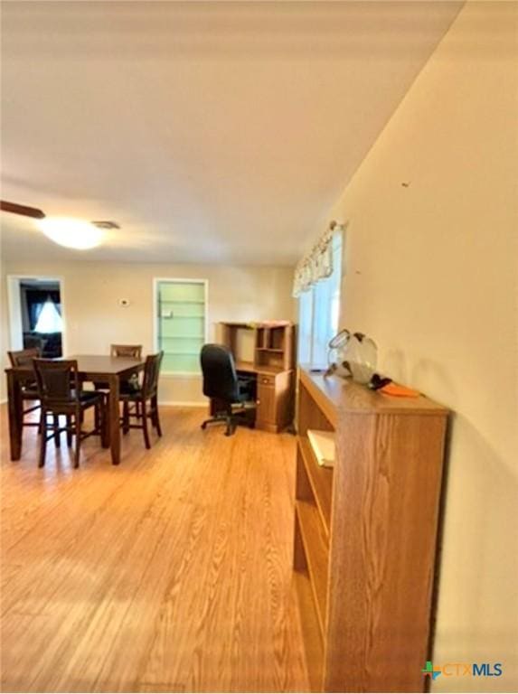 office area with hardwood / wood-style flooring