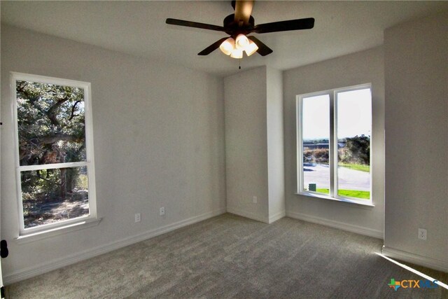 5715 Sparrow Ct, Temple, TX 76502 - carpeted spare room featuring a ceiling fan, plenty of natural light, and baseboards