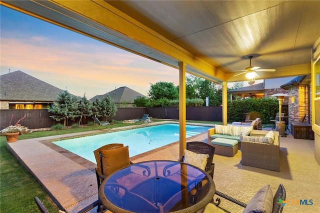 1919 Los Santos Dr, San Marcos, TX 78666 - view of swimming pool with a patio and a fenced backyard