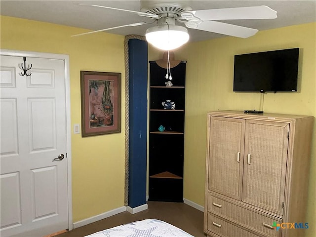 bedroom featuring ceiling fan