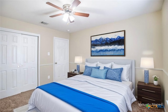 823 Kachina Loop, Harker Heights, TX 76548 - carpeted bedroom with a closet and a ceiling fan