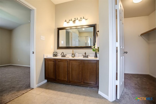 823 Kachina Loop, Harker Heights, TX 76548 - full bath with double vanity, baseboards, and tile patterned floors
