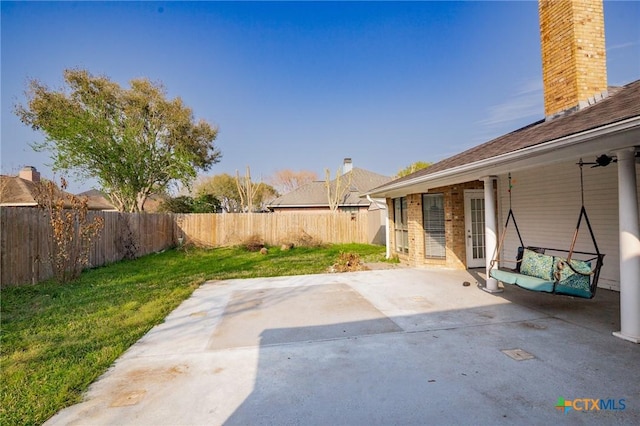 view of patio featuring a fenced backyard